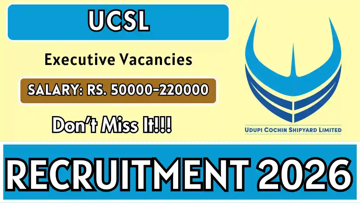 UCSL Executive Recruitment 2026 – Apply Online for Manager, AGM and More Posts UCSL Executive Recruitment 2026 – Apply Online for Manager, AGM and More Posts