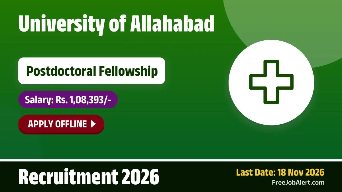 University of Allahabad Postdoctoral Fellowship Recruitment 2026 – Apply Offline University of Allahabad Postdoctoral Fellowship Recruitment 2026 – Apply Offline