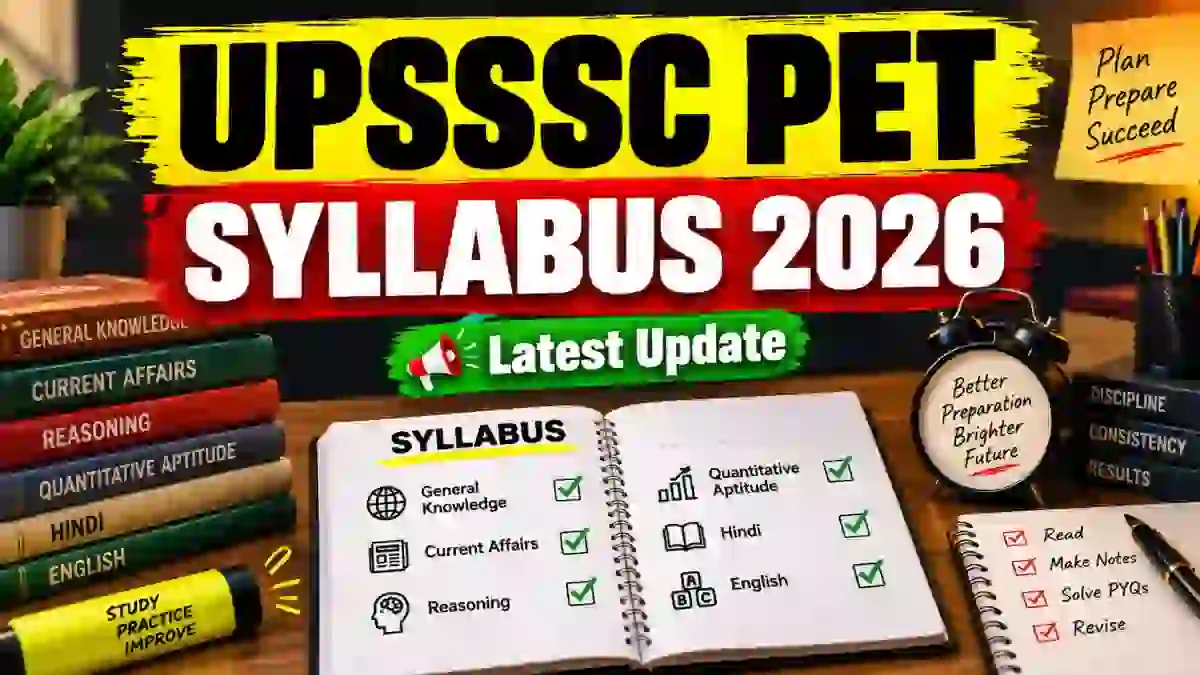 UPSSSC PET Syllabus 2026 - Check Exam Pattern PDF at upsssc.gov.in