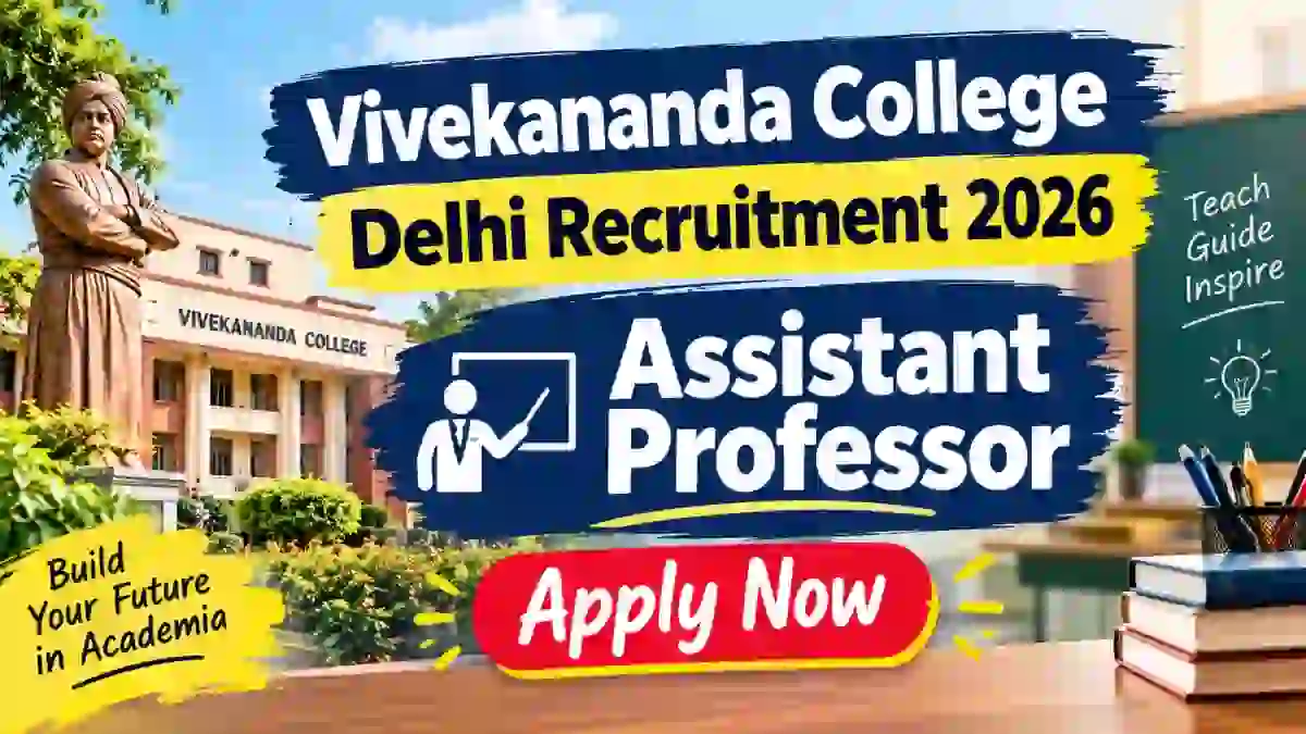 Vivekananda College Delhi Assistant Professor Recruitment 2026 - Apply Online