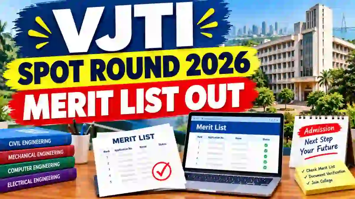 VJTI Spot Round Admission 2026 Merit List Out - Check Status Online @ vjti.ac.in VJTI Spot Round Admission 2026 Merit List Out - Check Status Online @ vjti.ac.in