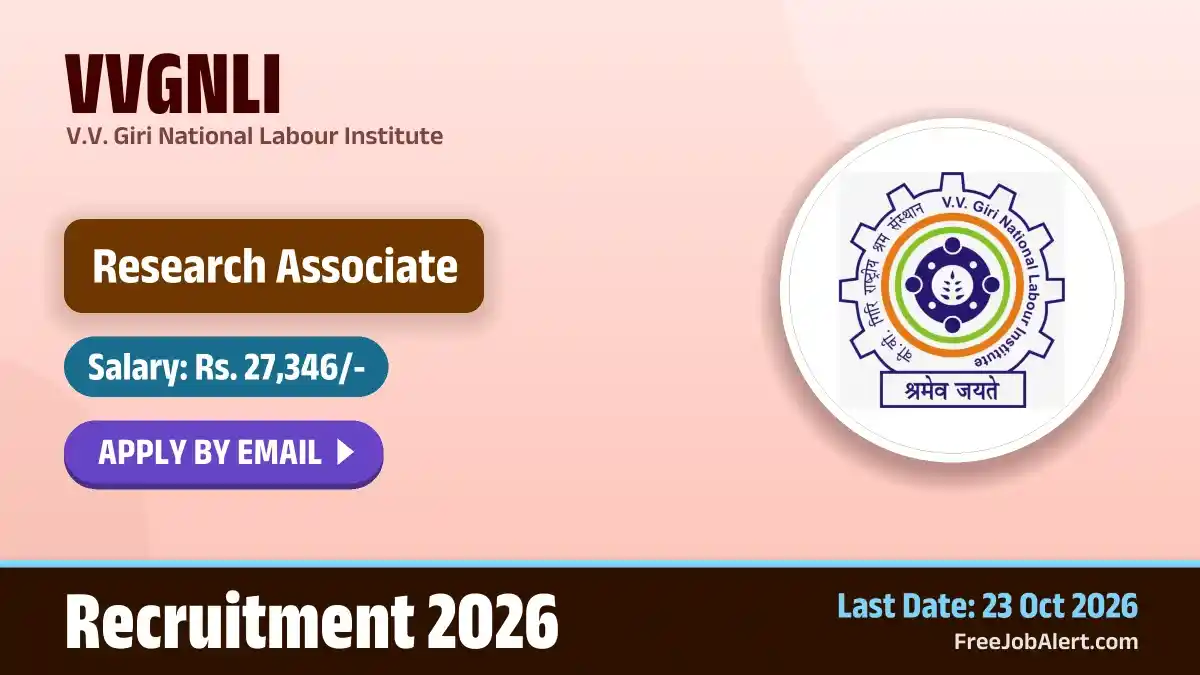 VVGNLI Research Associate Recruitment 2026 – Apply Online VVGNLI Research Associate Recruitment 2026 – Apply Online