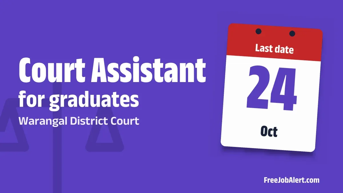 Warangal District Court Court Assistant Recruitment 2026 – Apply Offline Warangal District Court Court Assistant Recruitment 2026 – Apply Offline