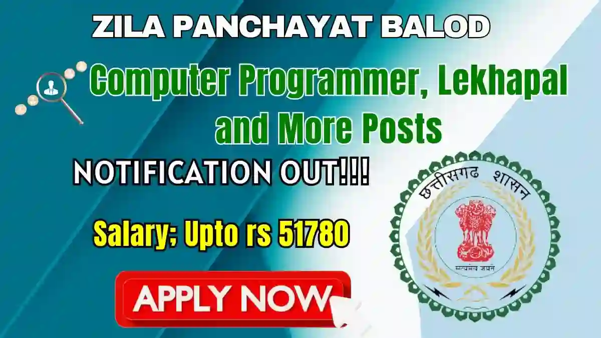Zila Panchayat Balod Recruitment 2026 - Apply Offline for Computer Programmer, Lekhapal and More Posts